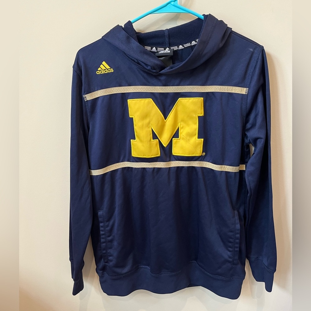 Adidas Blue and Yellow Logo Hoodie